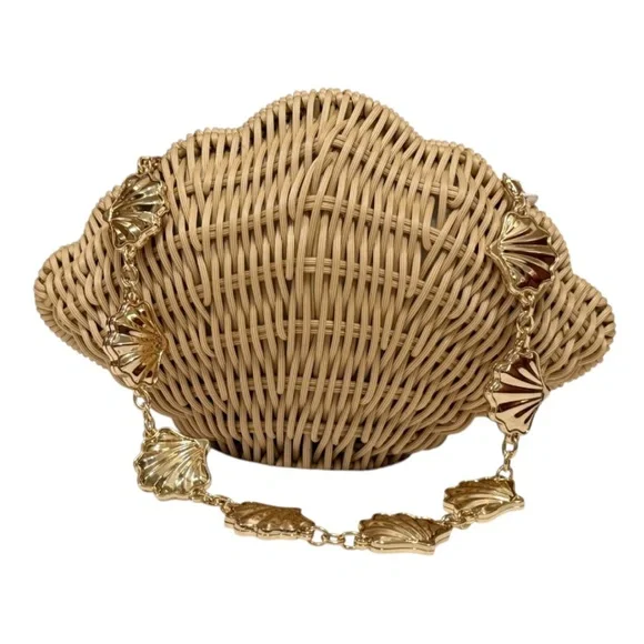 Tommy Bahama TikTok Viral Wicker Clam Shell Purse New With Tags WW0001 - Picture 2 of 11
